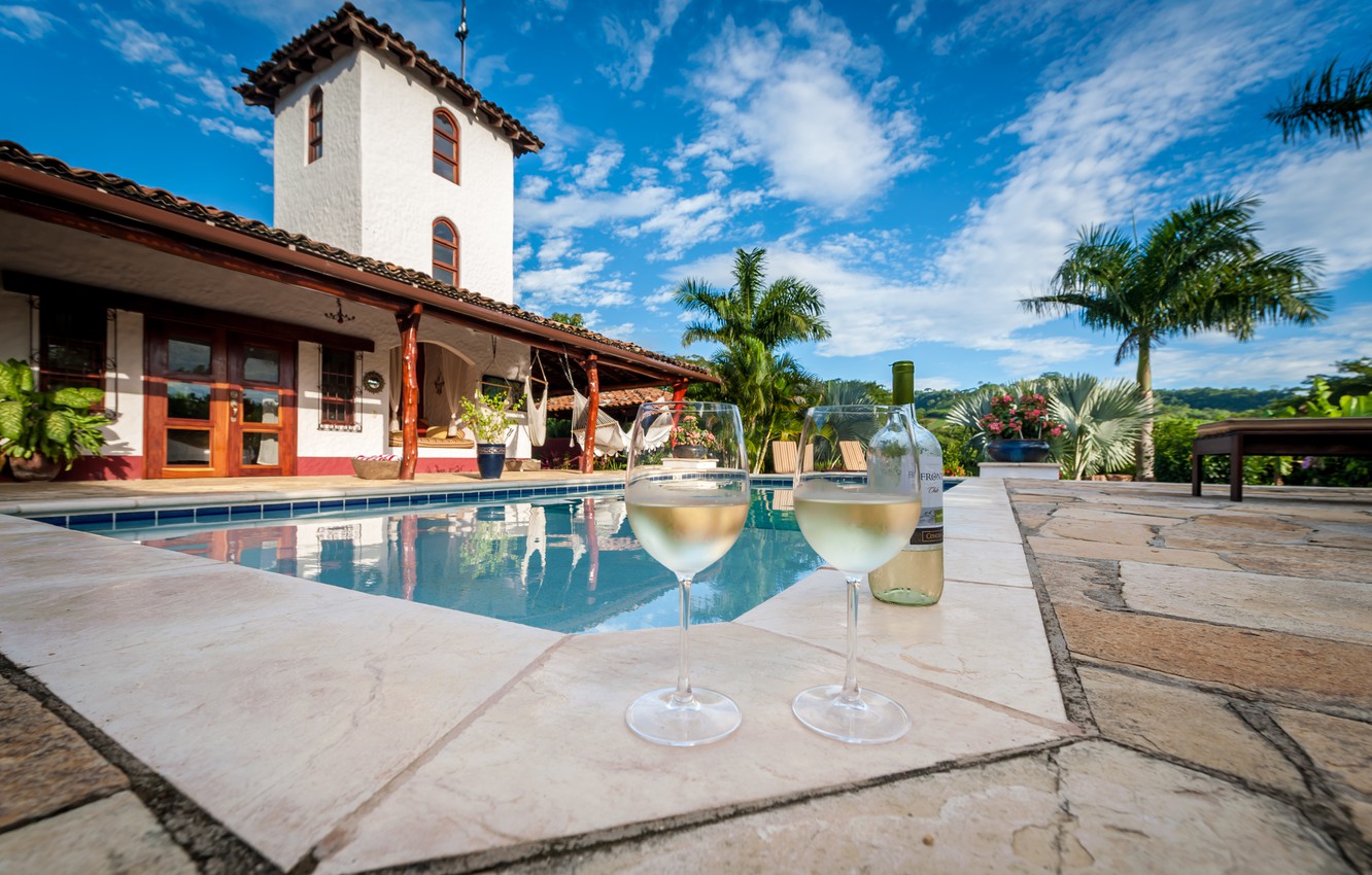 Wallpaper wine, pool, Nicaragua, ., San Juan Del Sur, Rivas, Hacienda Na Xamena image for desktop, section город