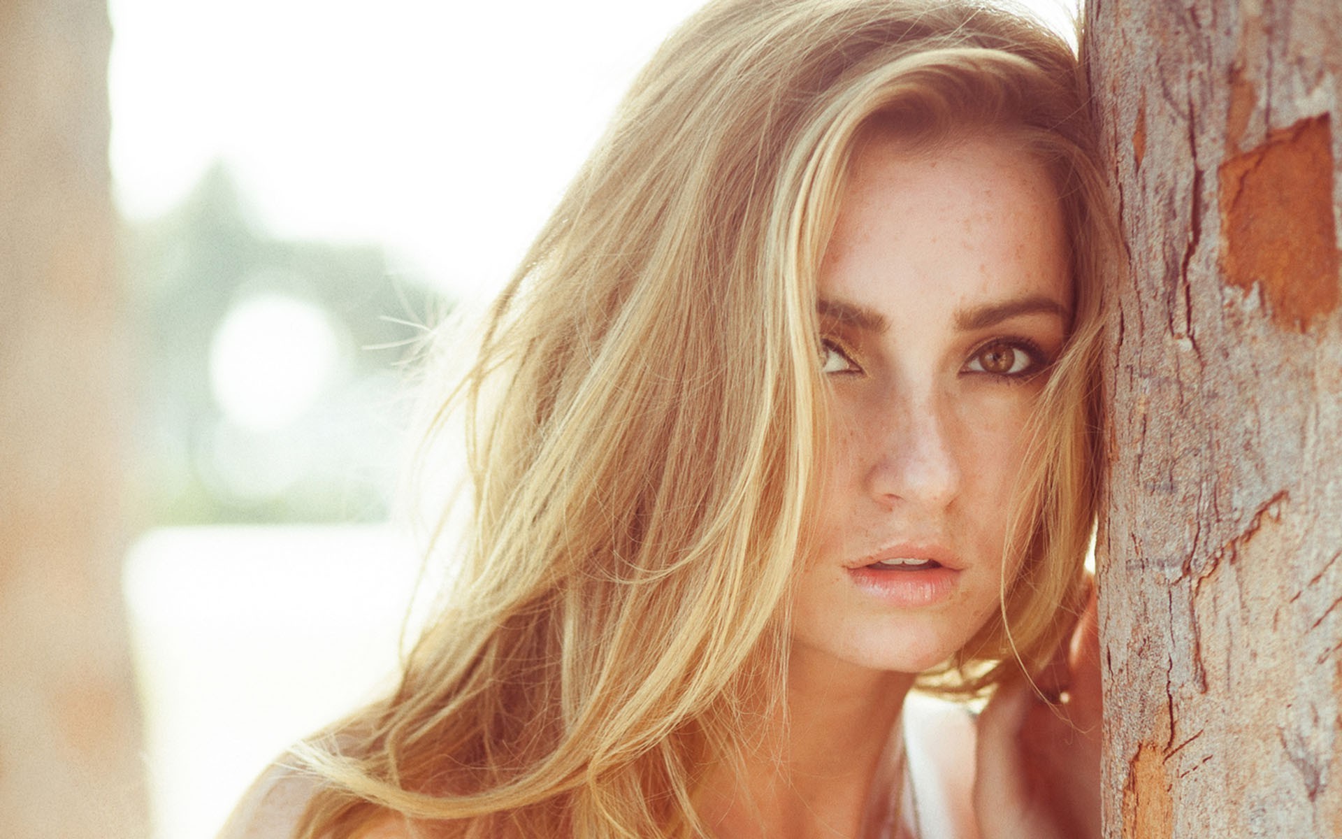 women, Face, Blonde, Hazel Eyes Wallpaper HD / Desktop and Mobile Background