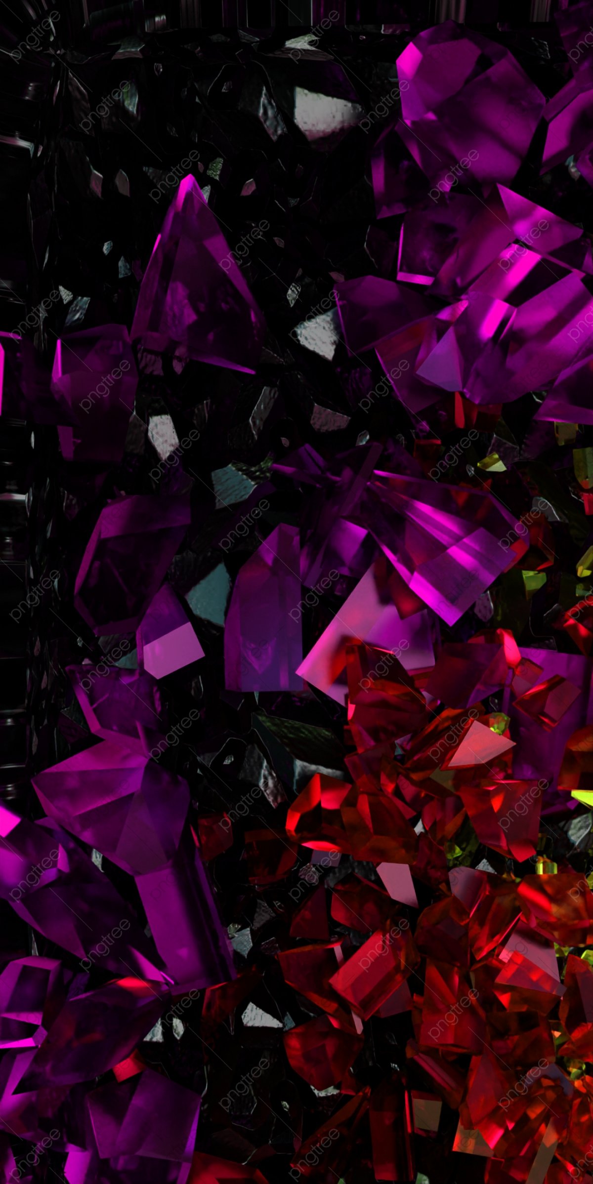 Crystal Wallpaper Background With Red Purple Gems, Futuristic, Luxury, Diamond Background Image for Free Download