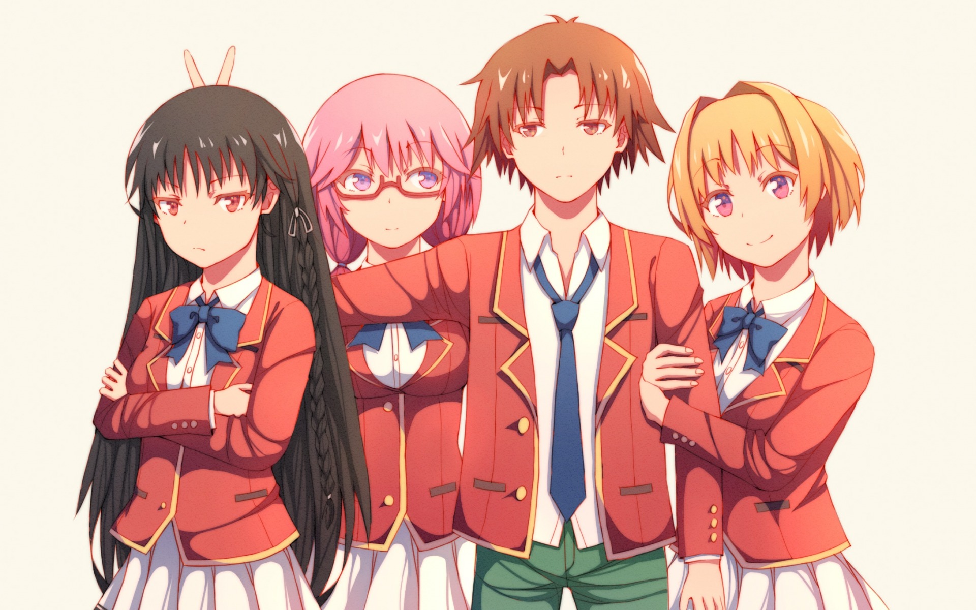 Download wallpaper Youkoso Jitsuryoku Shijou Shugi no Kyoushitsu e, Classroom of the Elite, anime manga, Japanese manga for desktop with resolution 1920x1200. High Quality HD picture wallpaper