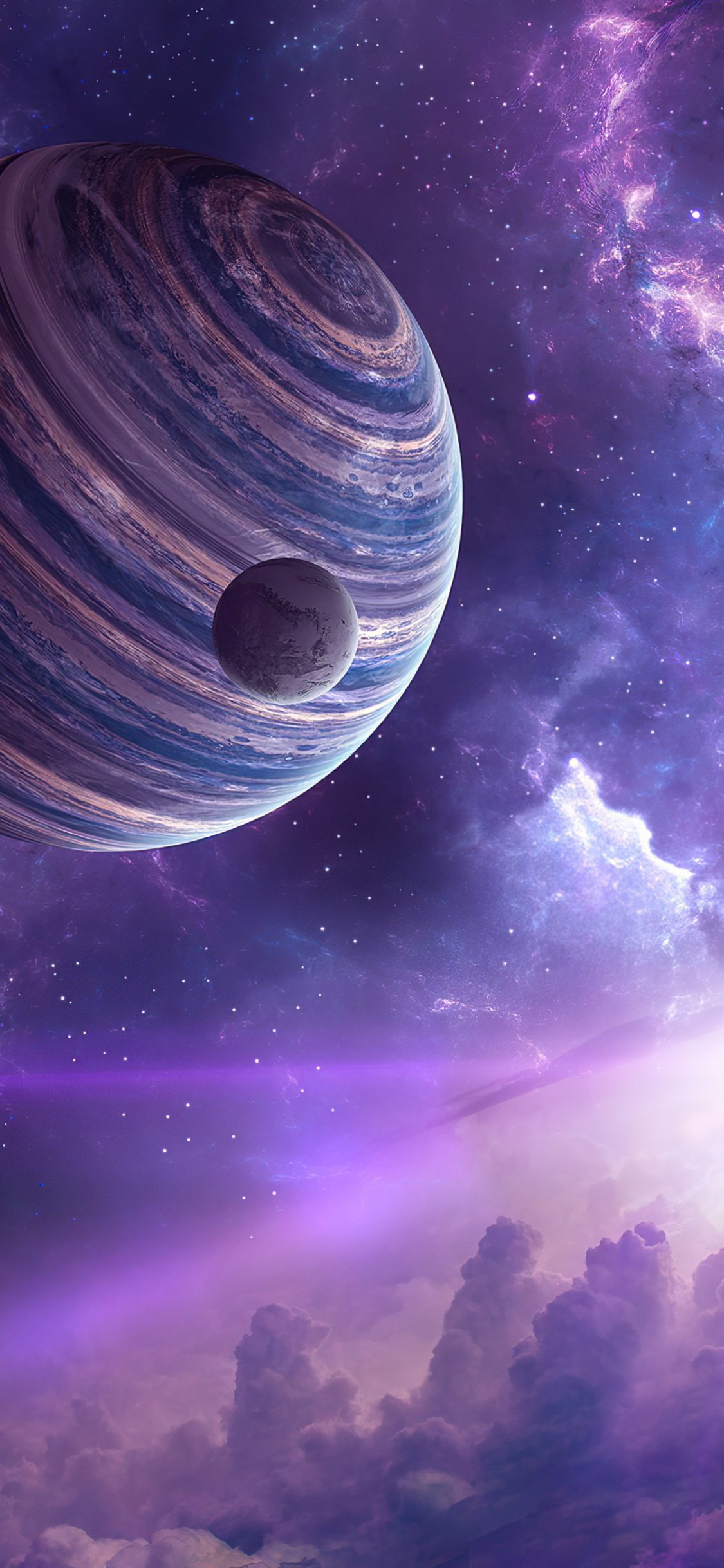 Download Purple iPhone Planet 8K Wallpaper for iPhone Wallpaper