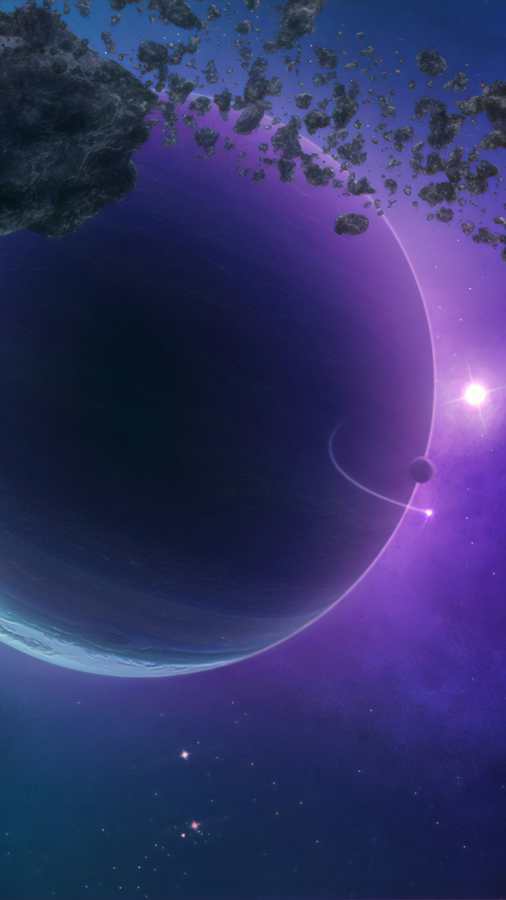 Download big planets, violet, comets, space, artwork 720x1280 wallpaper, samsung galaxy mini s3, s5, neo, alpha, sony xperia compact z1, z2, z3, asus zenfone, 720x1280 HD image, background, 22940