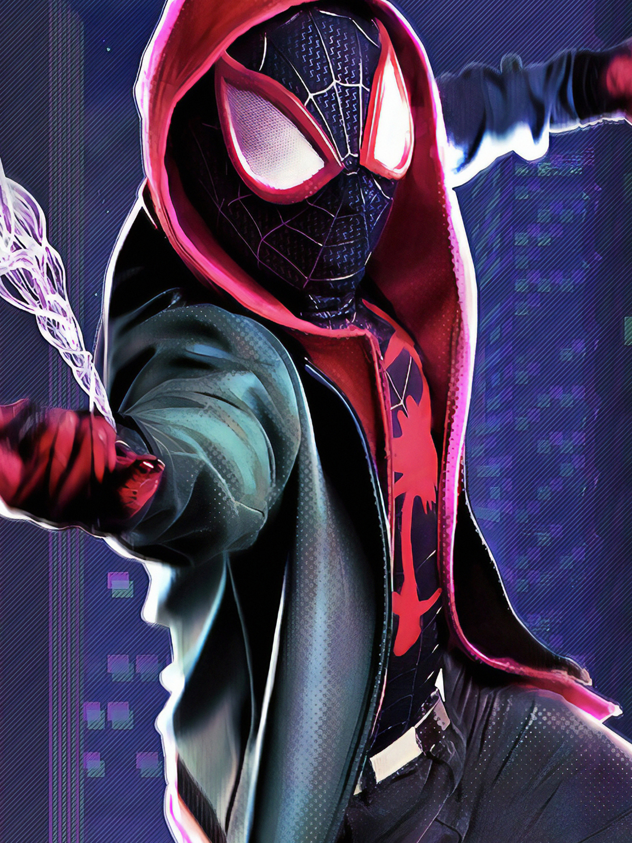 Free download Spider Man Into the Spider Verse Miles Morales 4K Wallpaper 45 [2160x3840] for your Desktop, Mobile & Tablet. Explore Miles Morales Hoodie Wallpaper. Miles Morales Wallpaper, Miles