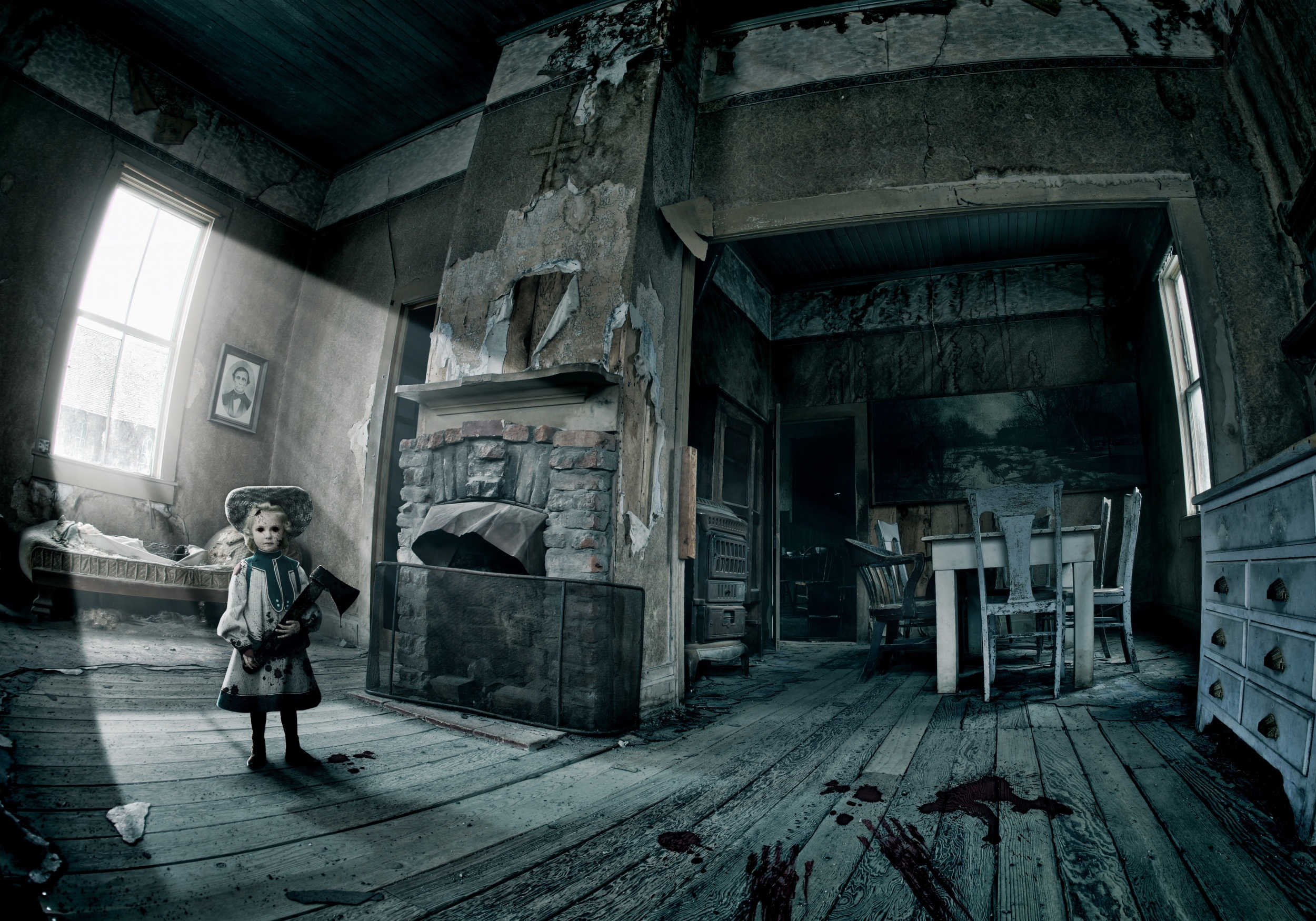 Free download ghost doll haunted house ax blood window sunlight HD wallpaper [2500x1750] for your Desktop, Mobile & Tablet. Explore Haunted House Wallpaper. Haunted House Wallpaper, Haunted House Wallpaper
