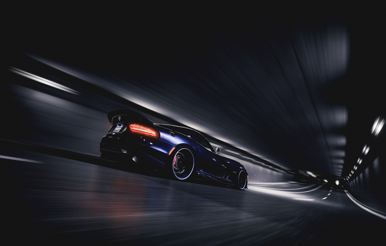 Wallpaper Auto, Blue, Machine, Movement, Dodge, NFS, The tunnel, Viper, Dodge Viper, SRT Viper GTS, Blind Sarathonux, by Sarathonux Kor, Nightrunner image for desktop, section игры