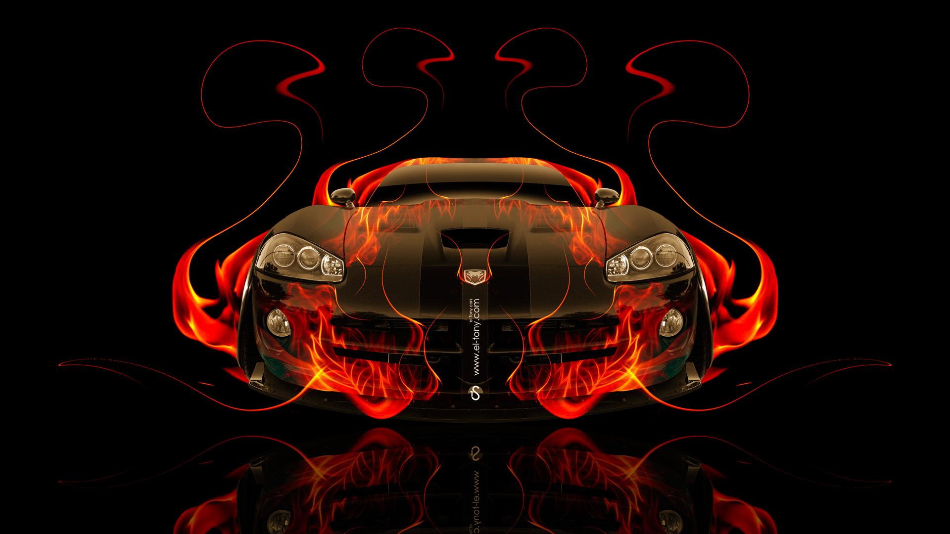Dodge Viper SRT Front Fire Abstract Car 2014 el Tony