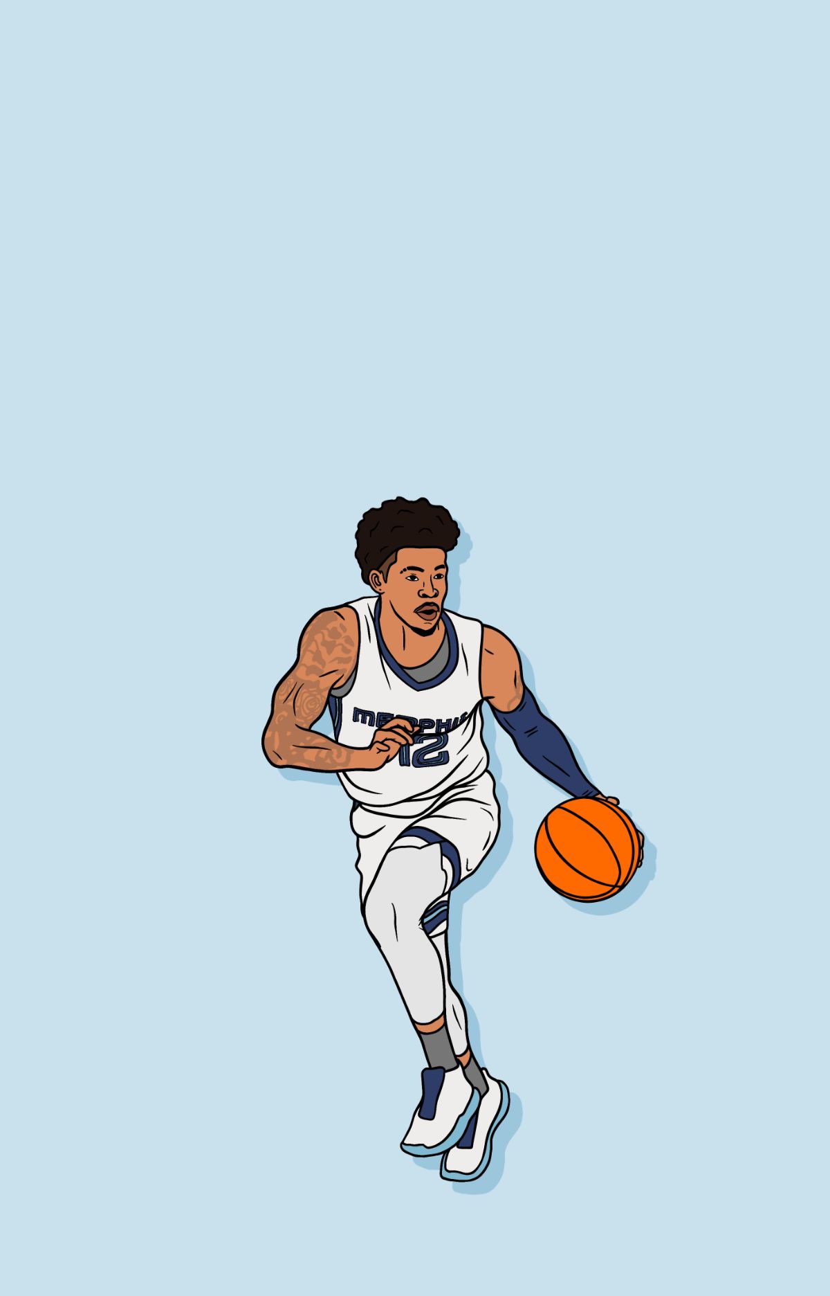 Ja Morant Basketball Sticker by sportsign. Nba wallpaper, Memphis grizzlies, Basketball wallpaper