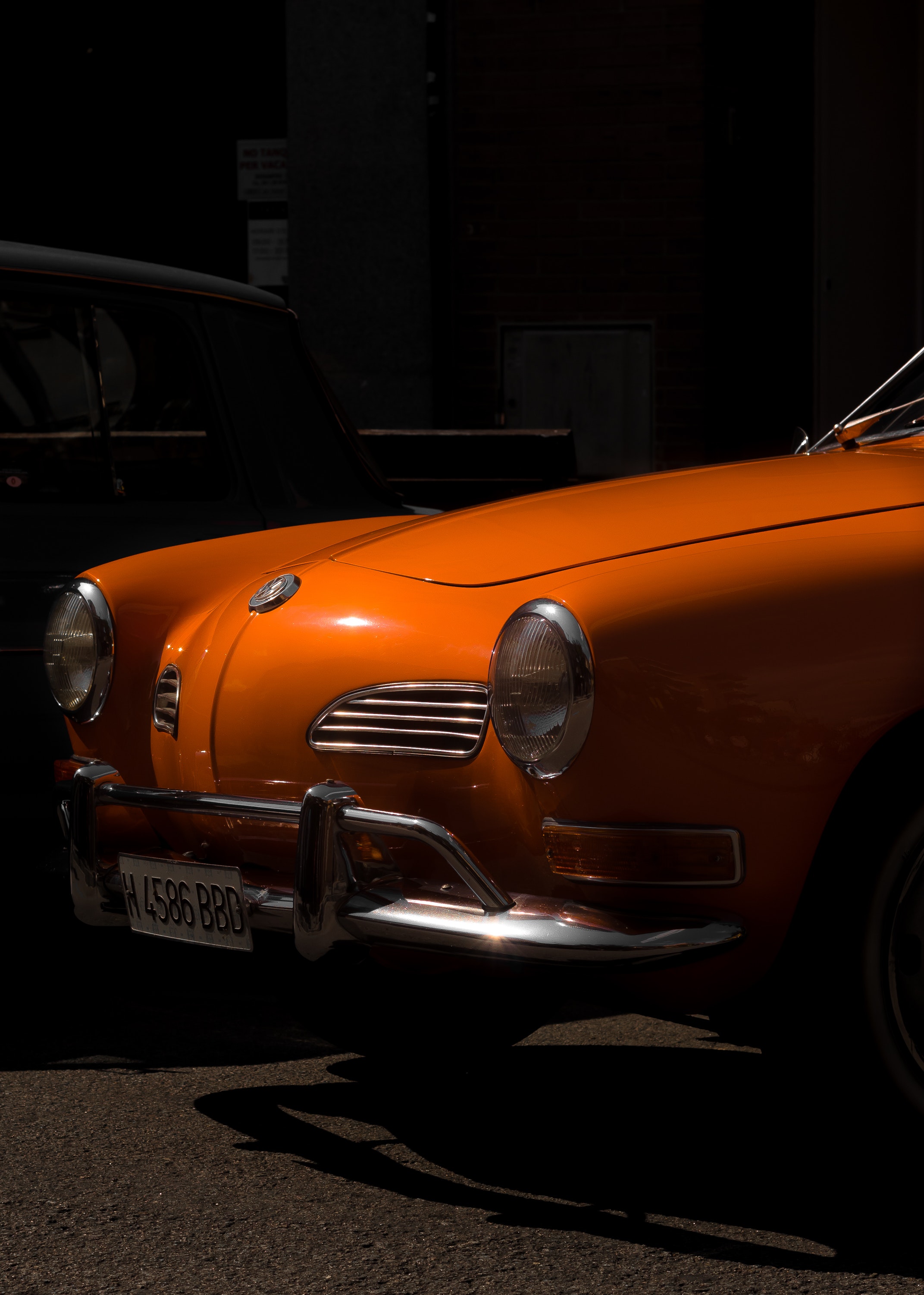 Orange Volkswagen Karmann Ghia Near Building · Free