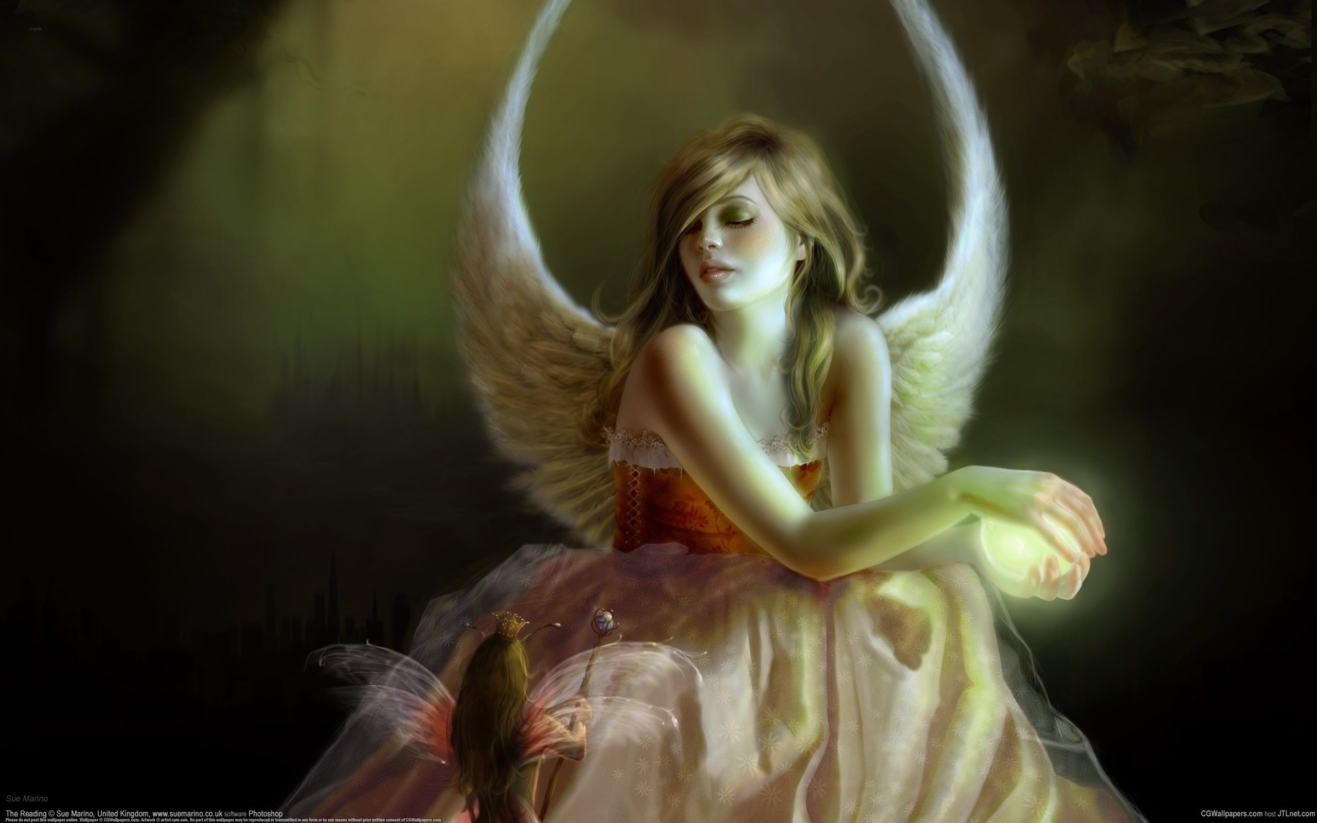fantasy, Fairy, Girl, Wings, Angel, Blonde, Dress, Long, Hair, Magic Wallpaper HD / Desktop and Mobile Background