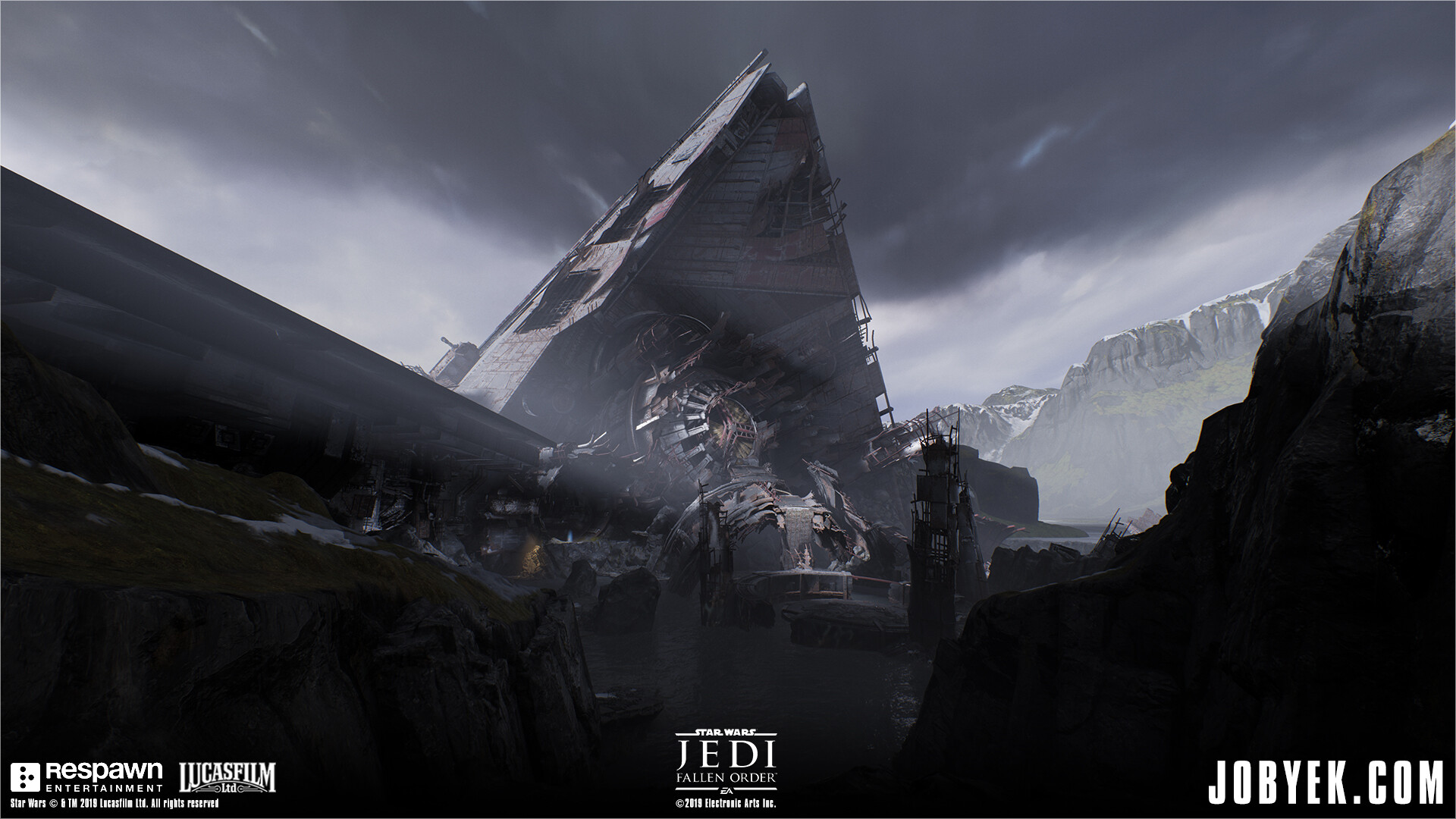 Jobye Karmaker.. Principal Environment Artist.. Portfolio Wars: Fallen Order. Zeffo Crashed Venator Level Shots