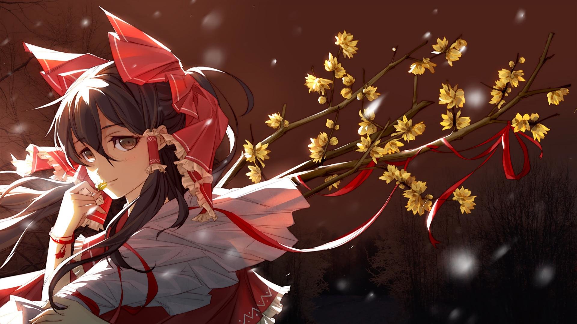 High resolution Reimu Hakurei HD 1920x1080 wallpaper for desktop