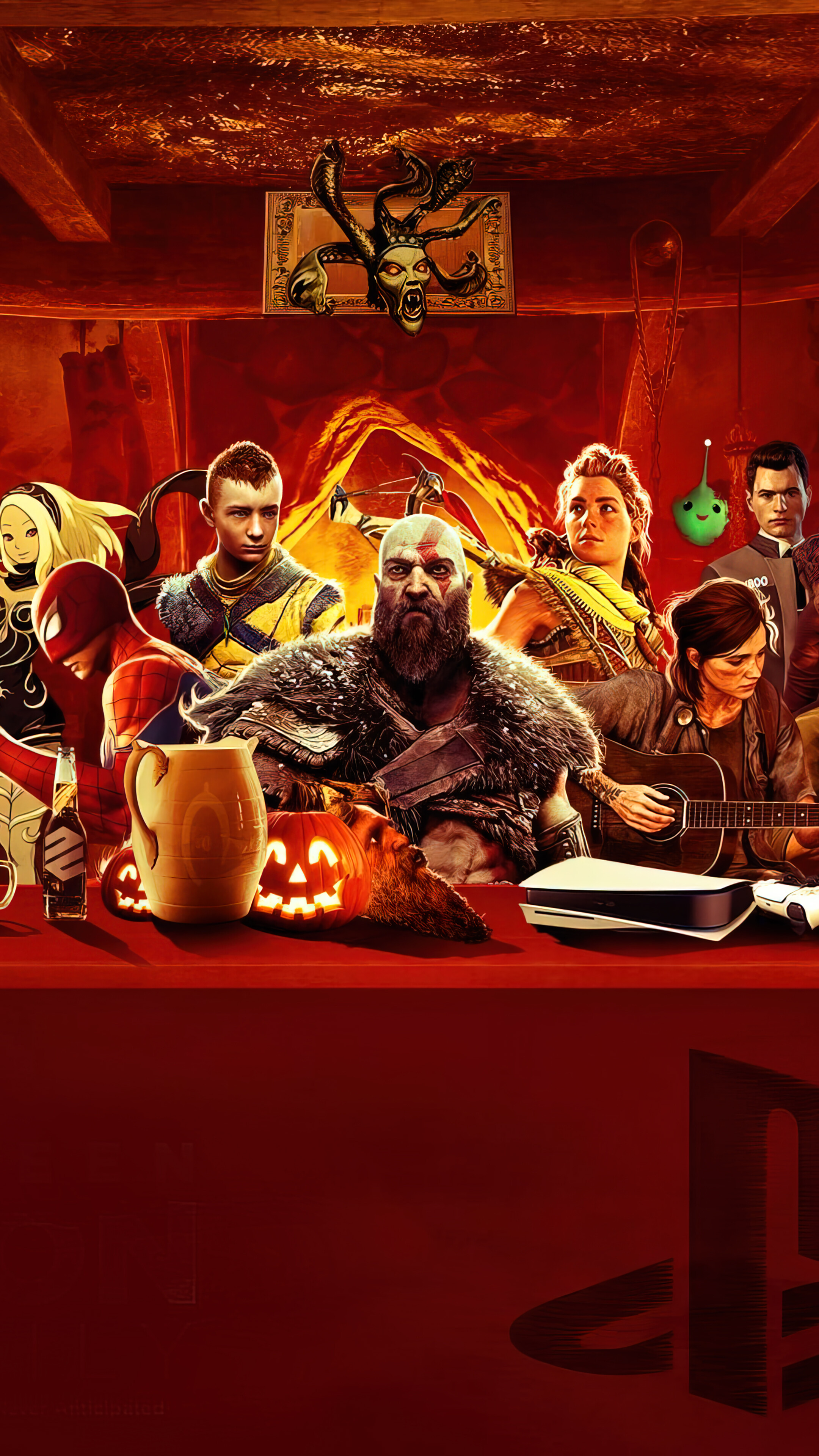 PlayStation Games Last Supper Phone iPhone 4K Wallpaper free Download