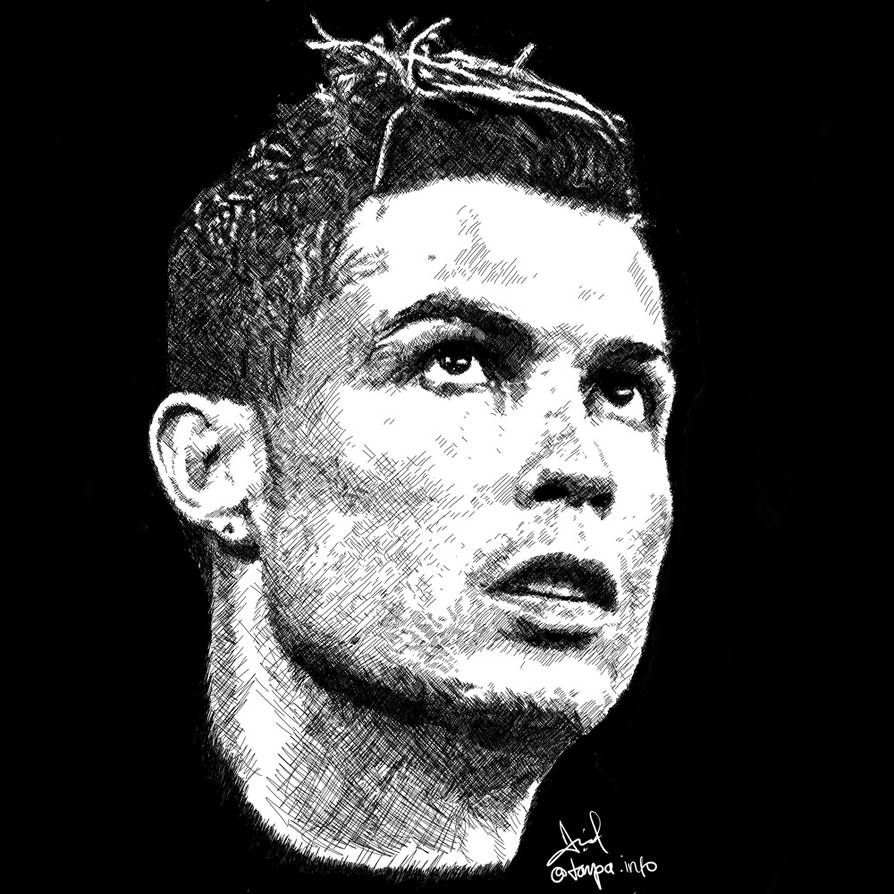 Cristiano Ronaldo Vector Portrait Drawing Line Stock Vector (Royalty Free)  1165009984 | Shutterstock