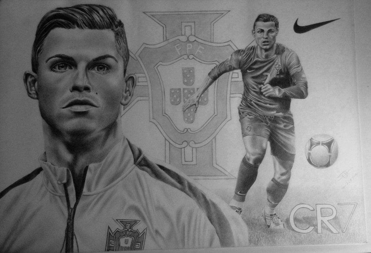 Drawing of Sketch Easy Cristiano Ronaldo | how to Draw Cr7 Football Player  | ronaldo drawing easy | Easy drawings, Sketches easy, Simple face drawing
