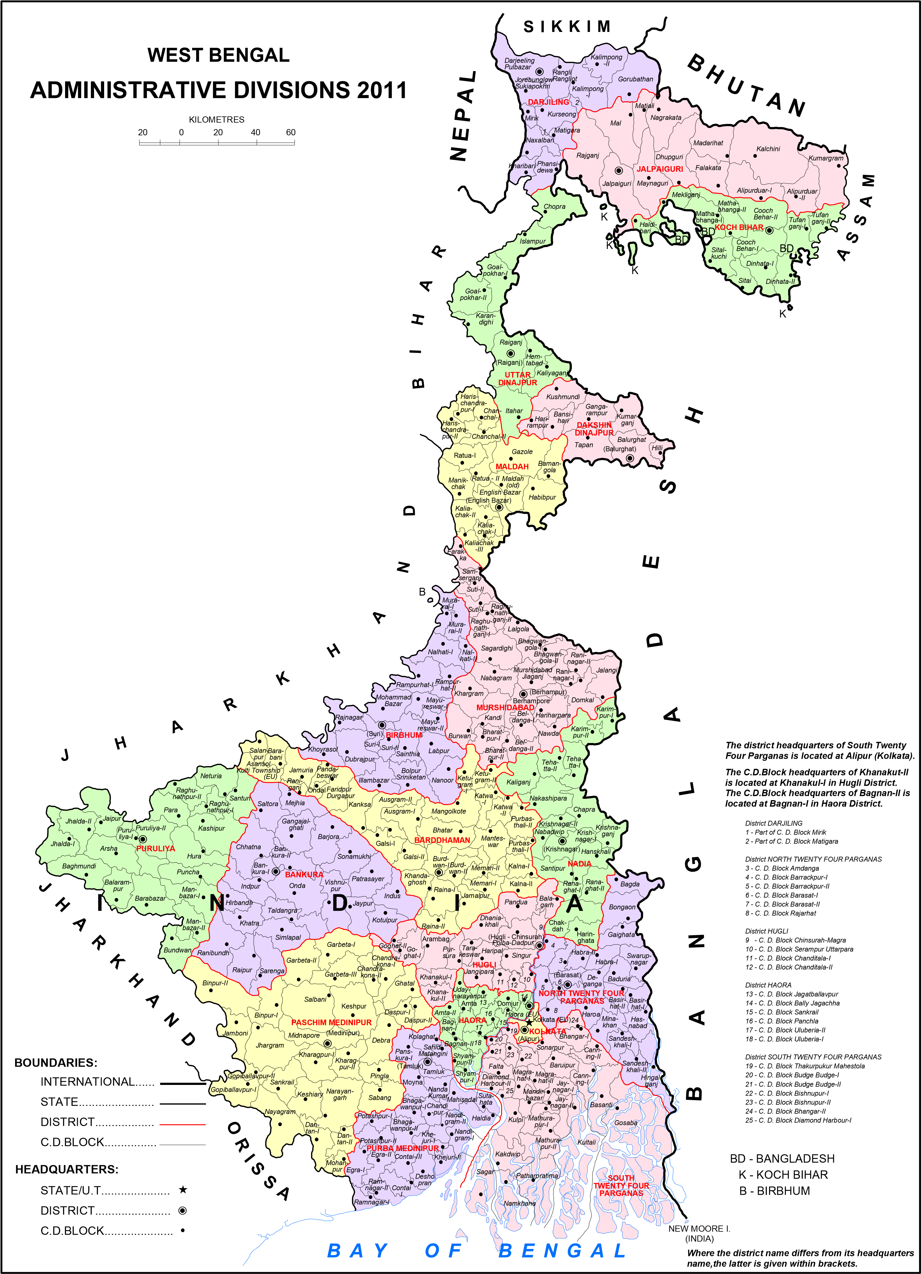 High Resolution Map of West Bengal [HD]