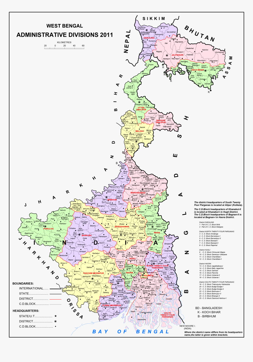 Hd Map Of West Bengal, HD Png Download, Transparent Png Image