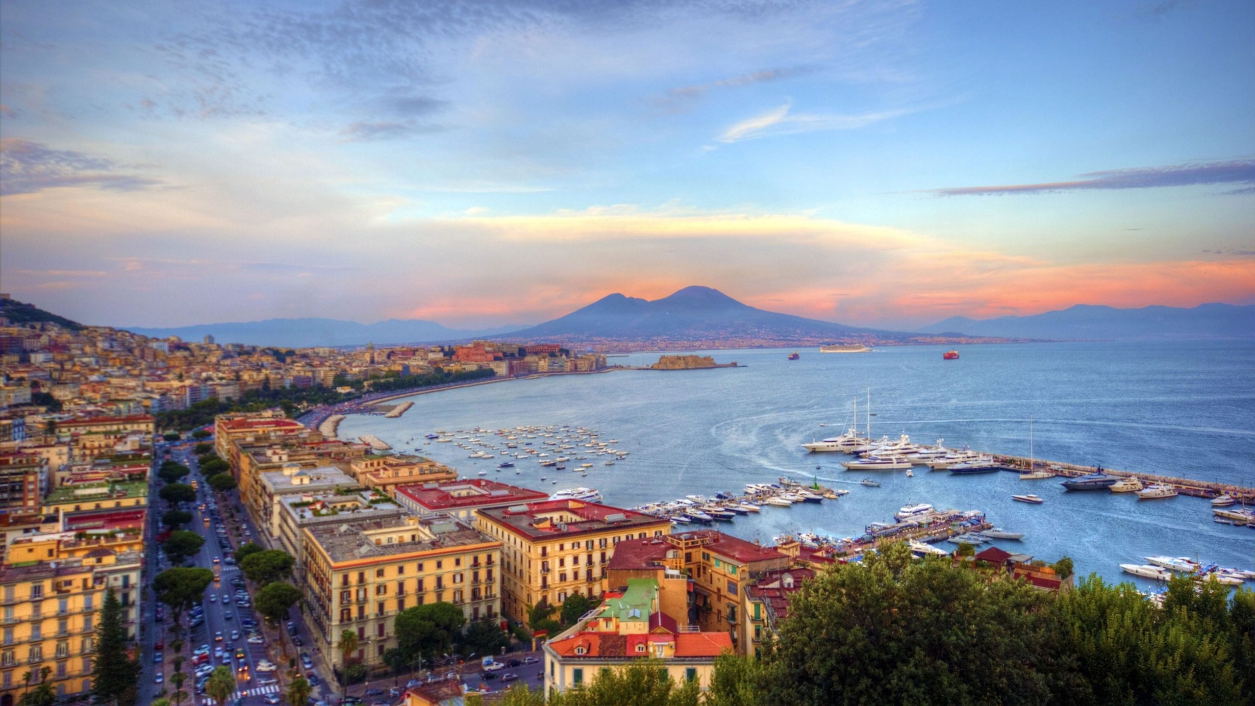 Wallpaper Naples Coastal City In Italy And Mount Vesuvius • Wallpaper For You