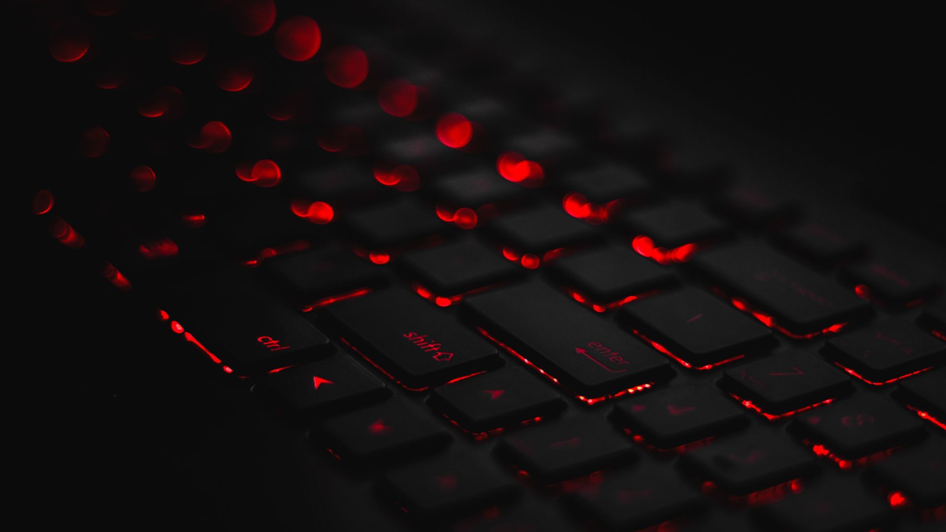 Keyboard, dark, red glow wallpaper, HD image, picture, background, fcf931
