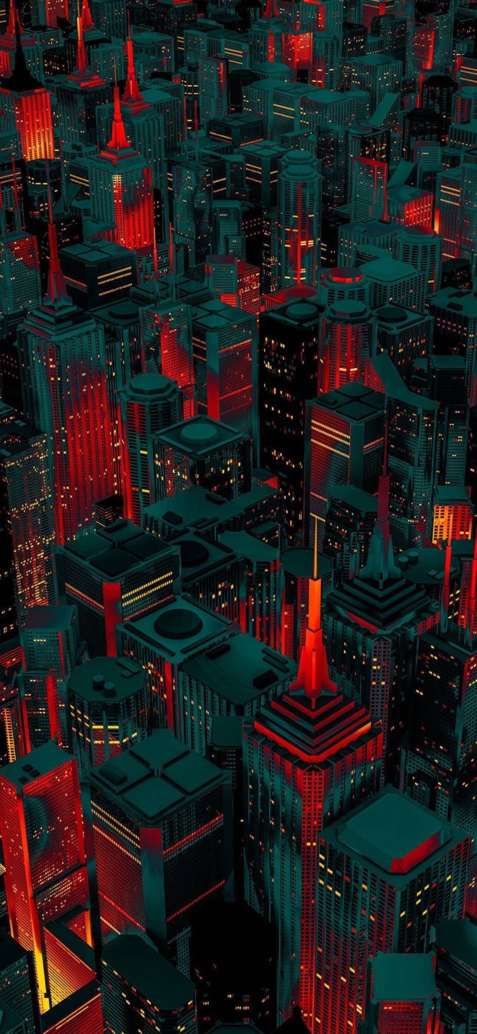 Red Glowing City Phone Wallpaper HD For Tech