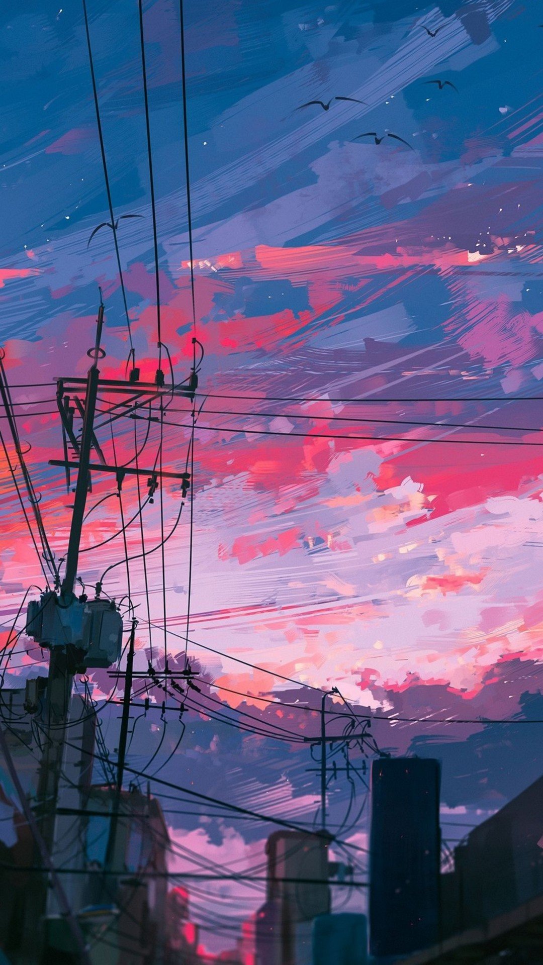 iPhone11papers.com | iPhone11 wallpaper | aw15-arseniy-chebynkin-night-sky -star-blue-illustration-art-anime