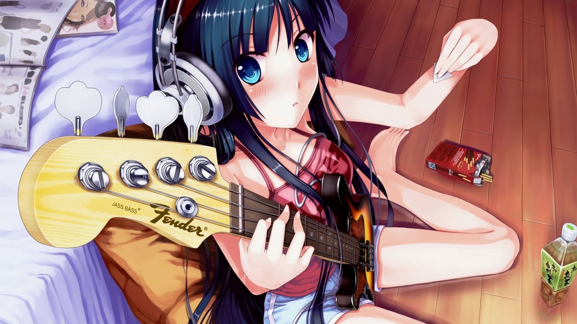 Nice Anime Girl Guitar wallpaper in 1920x1080 resolution