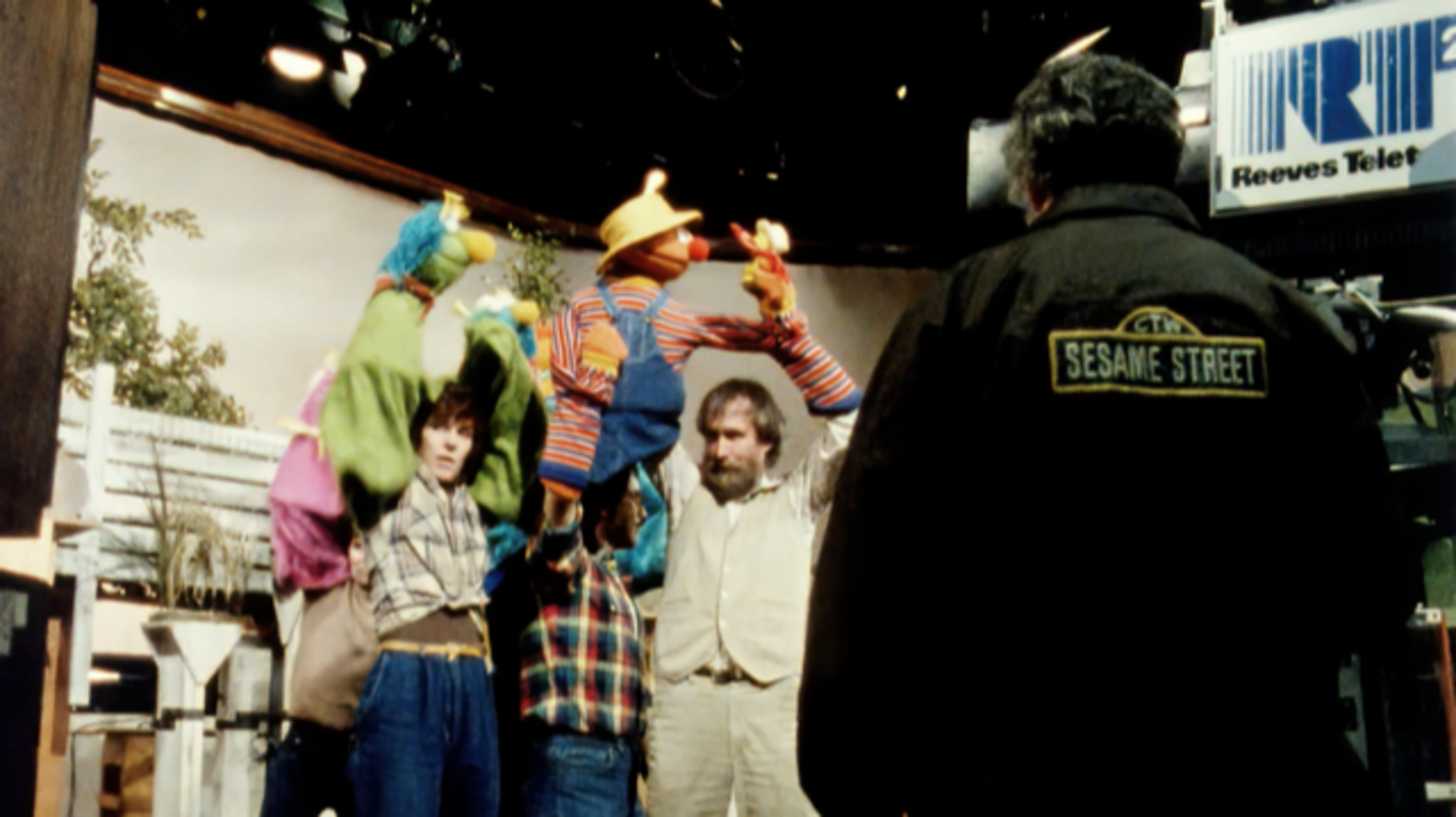 Jim Henson (right) on set