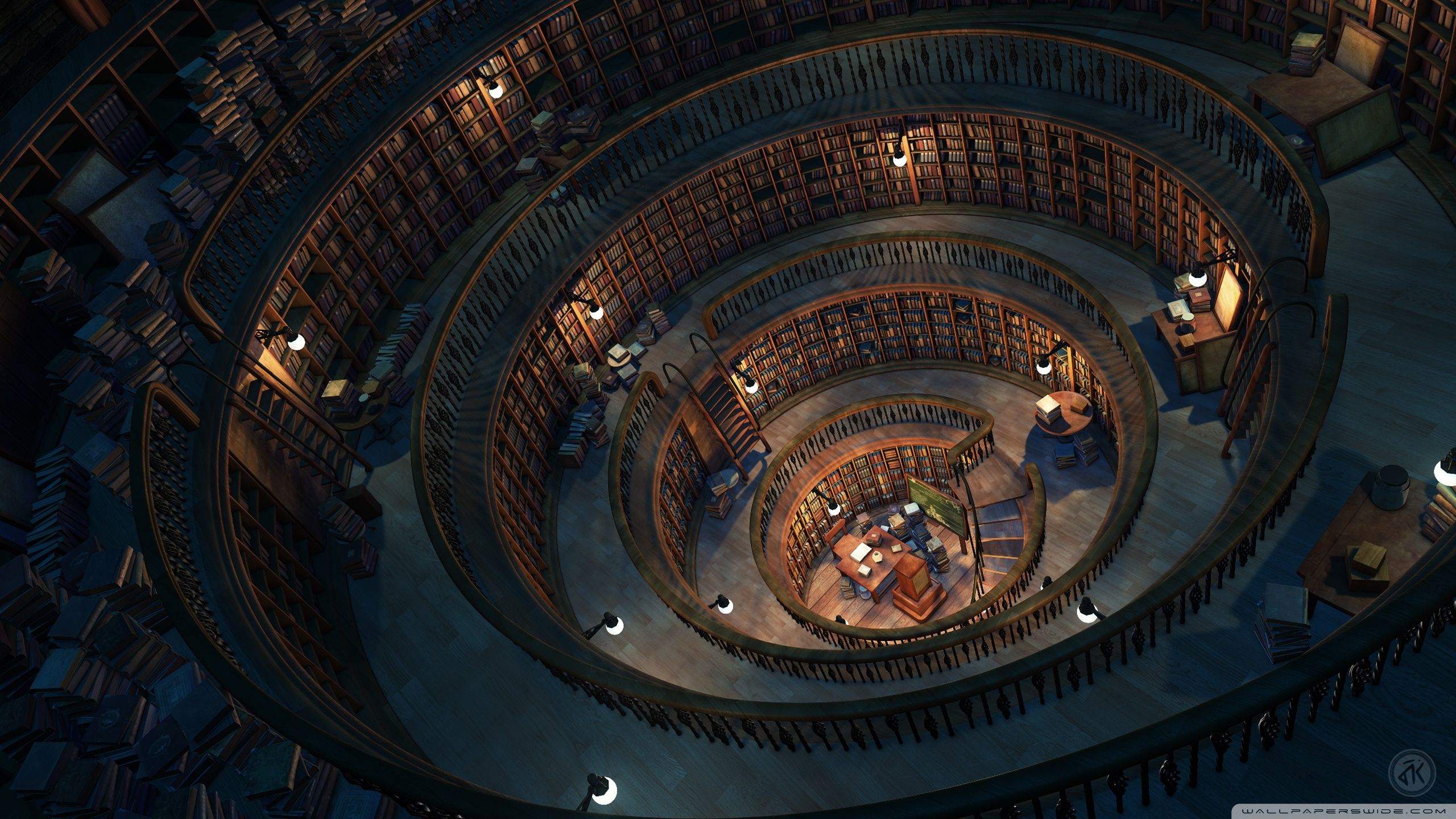 Fantasy Library Bookshelves Circle Tower. Fantasy art landscapes, Fantasy landscape, Fantasy castle