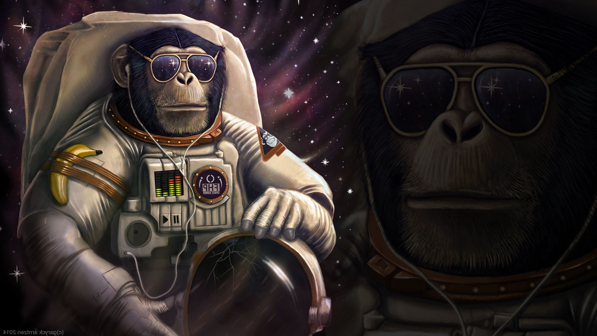 HD Monkey Wallpaper. Astronaut art, Monkey art, Monkey wallpaper