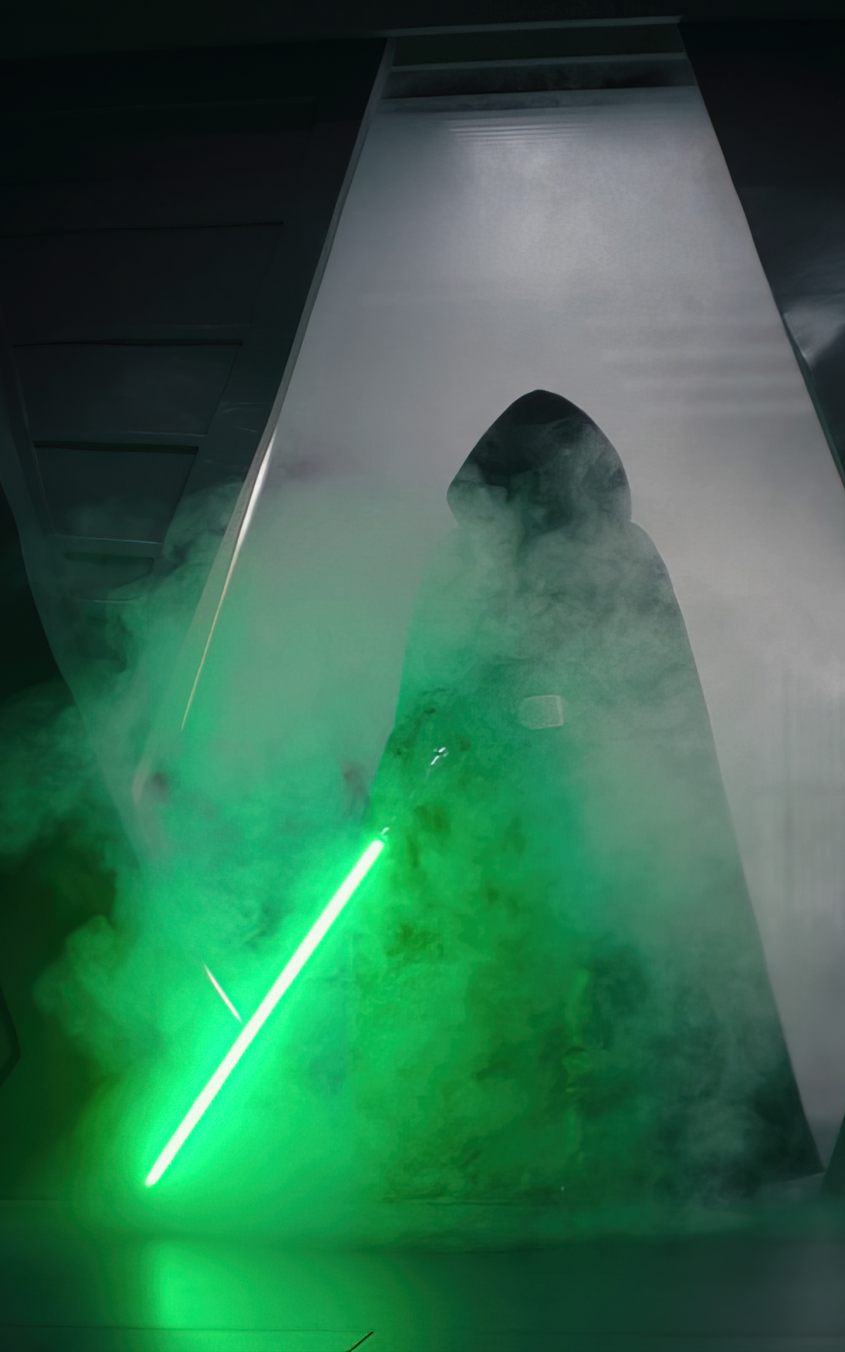 Download 1200x1920 Luke Skywalker, Darth Vader, The Mandalorian, Disney Series, Lightsaber, Smoke, Jedi Wallpaper for Asus Transformer, Asus Nexus Amazon Kindle Fire HD 8.9
