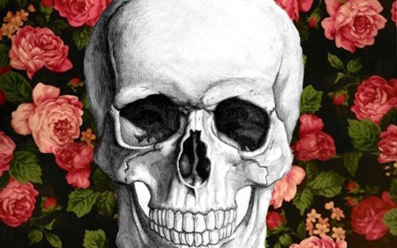 Skull Flowers Wallpaper Art Illustrations Skull Wallpaper HD Wallpaper & Background Download