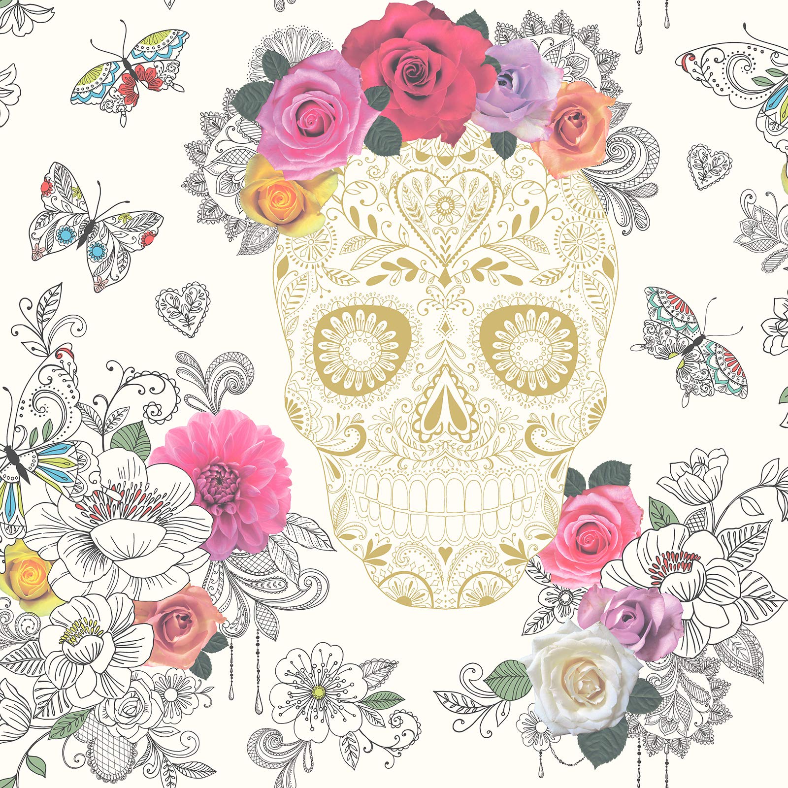 Floral Skull Wallpapers - Wallpaper Cave