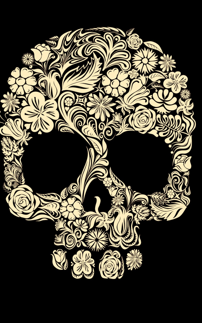 Floral Skull Wallpapers - Wallpaper Cave