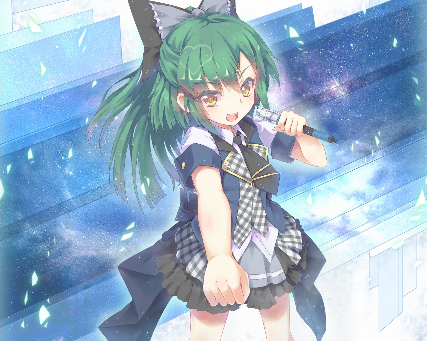 Akb0048 green hair microphone north abyssor takahashi minami wallpaperx1403