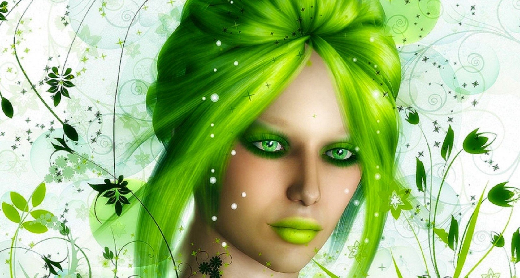 Girl in Neon Green Art