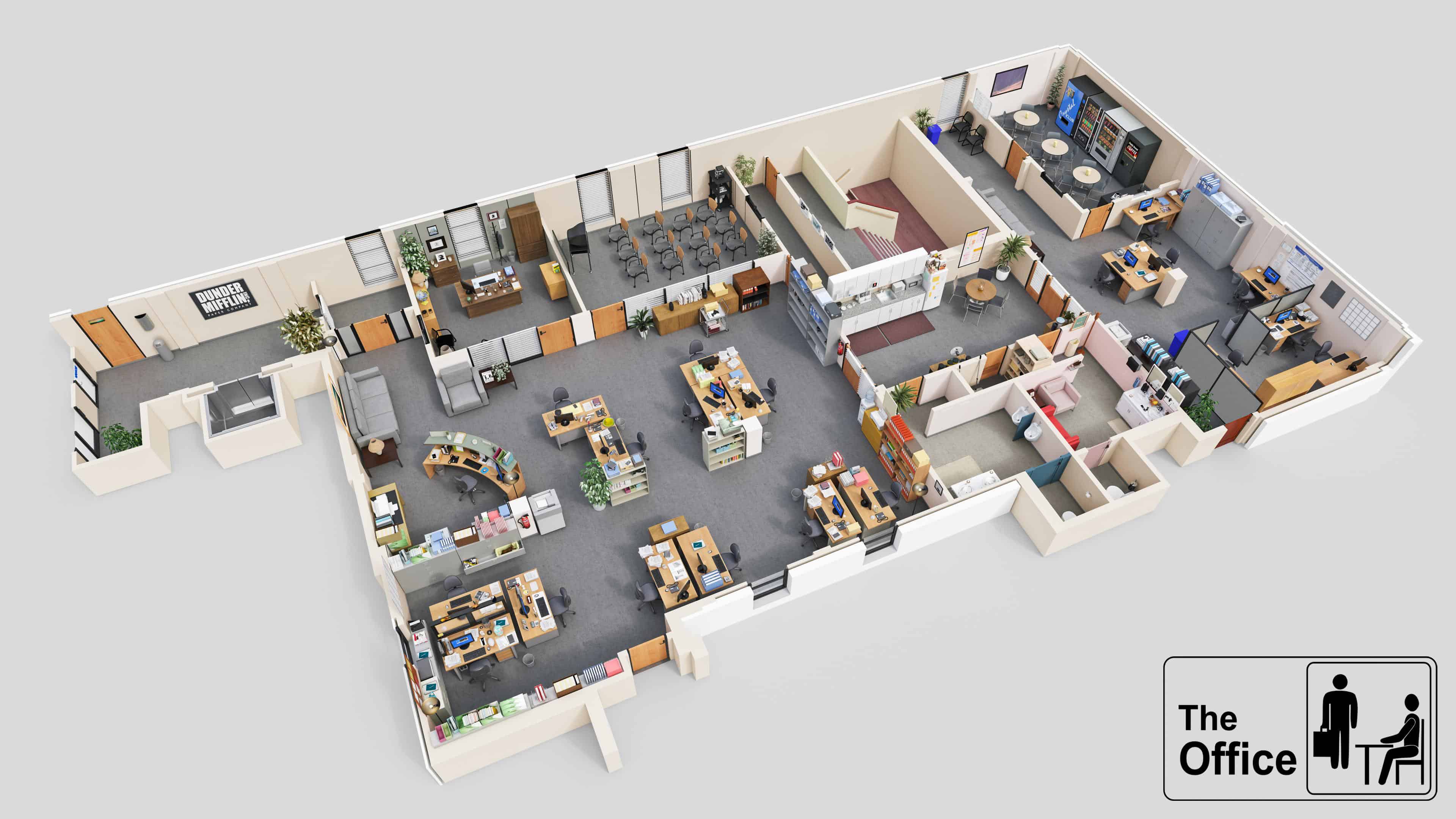 The Office Floor Plan UHD 4K Wallpaper