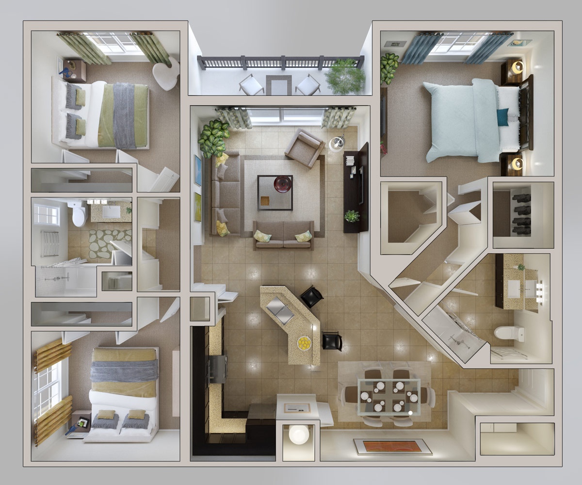 Bedroom Apartment House Plans