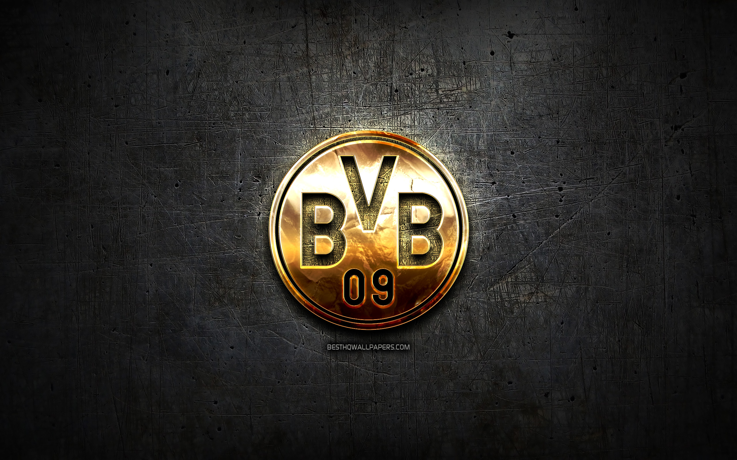Borussia Dortmund Fc, Golden Logo, Bundesliga, Black