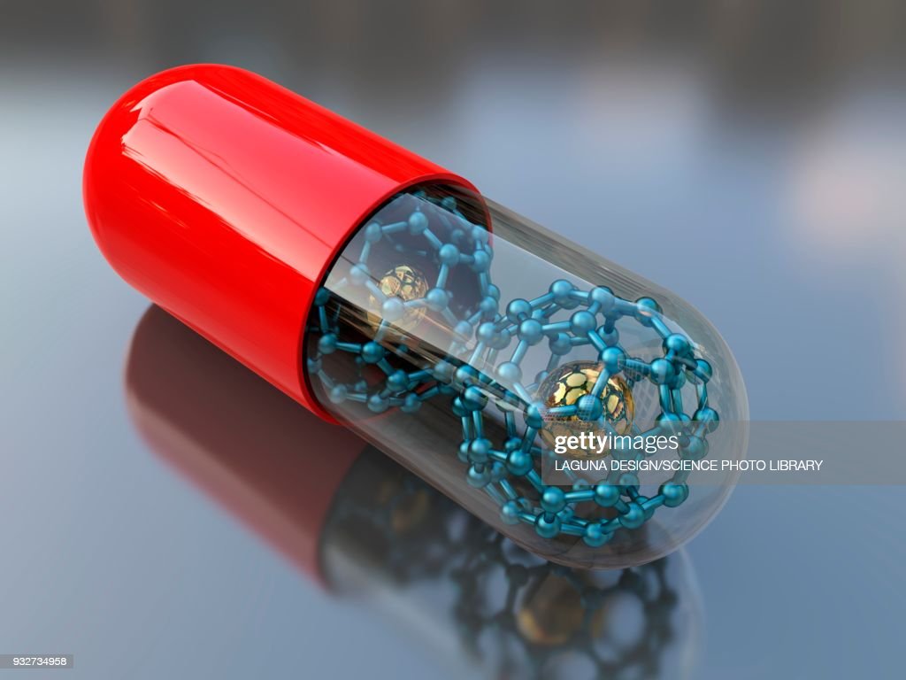 Medical Nanoparticles Conceptual Illustration High Res Vector Graphic