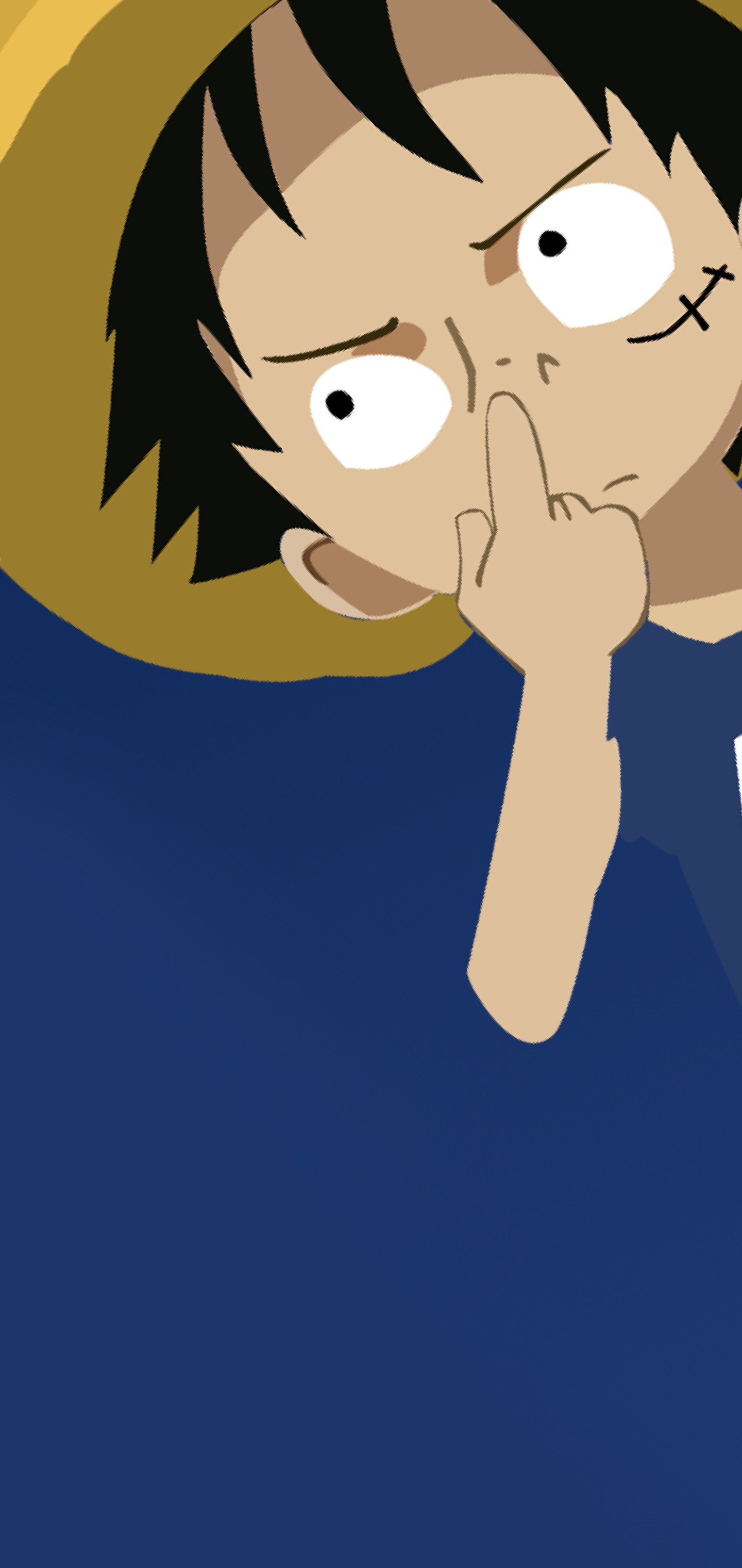 Luffy picking nose Wallpaper