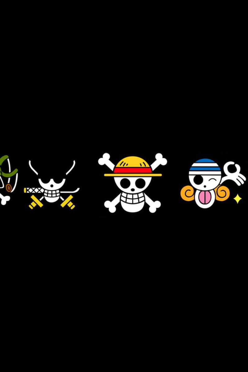 One Piece Logo Wallpaper, Anime, Skull, Black Background, Copy Space, Studio Shot • Wallpaper For You