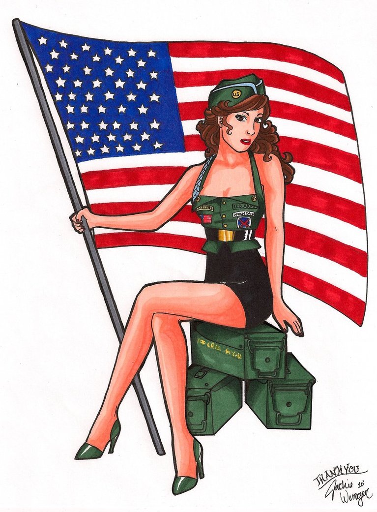 Military Pin Up Wallpaper