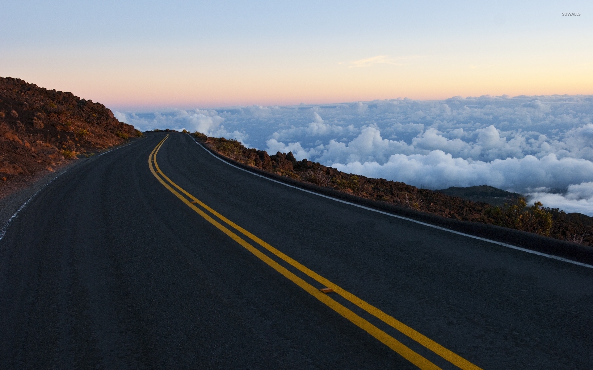Road above the clouds wallpaper wallpaper