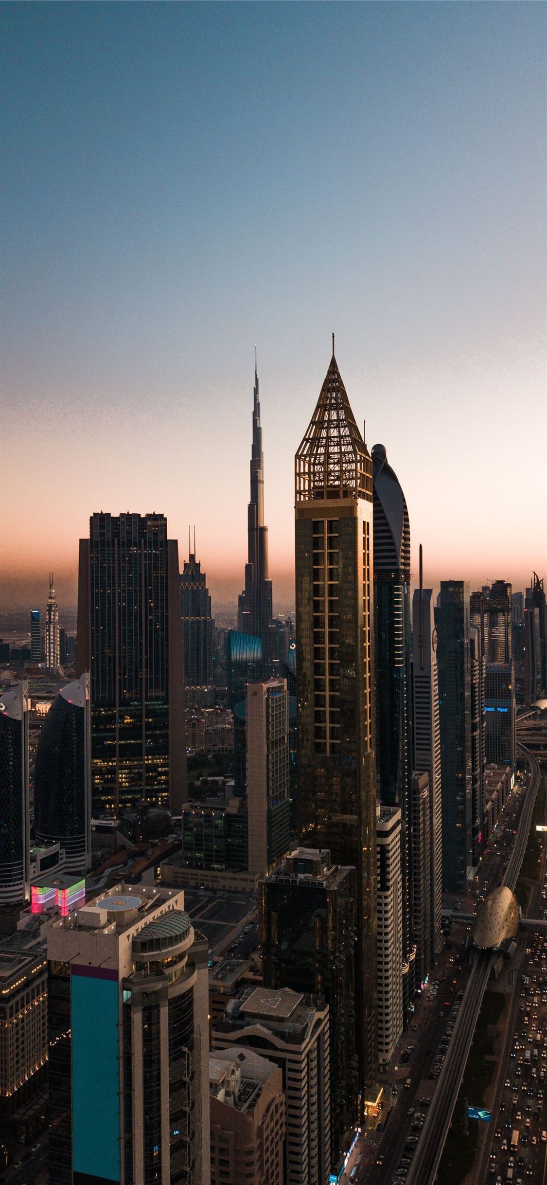 Golden hour traffic in Dubai 22423992 iPhone 11 Wallpaper Free Download