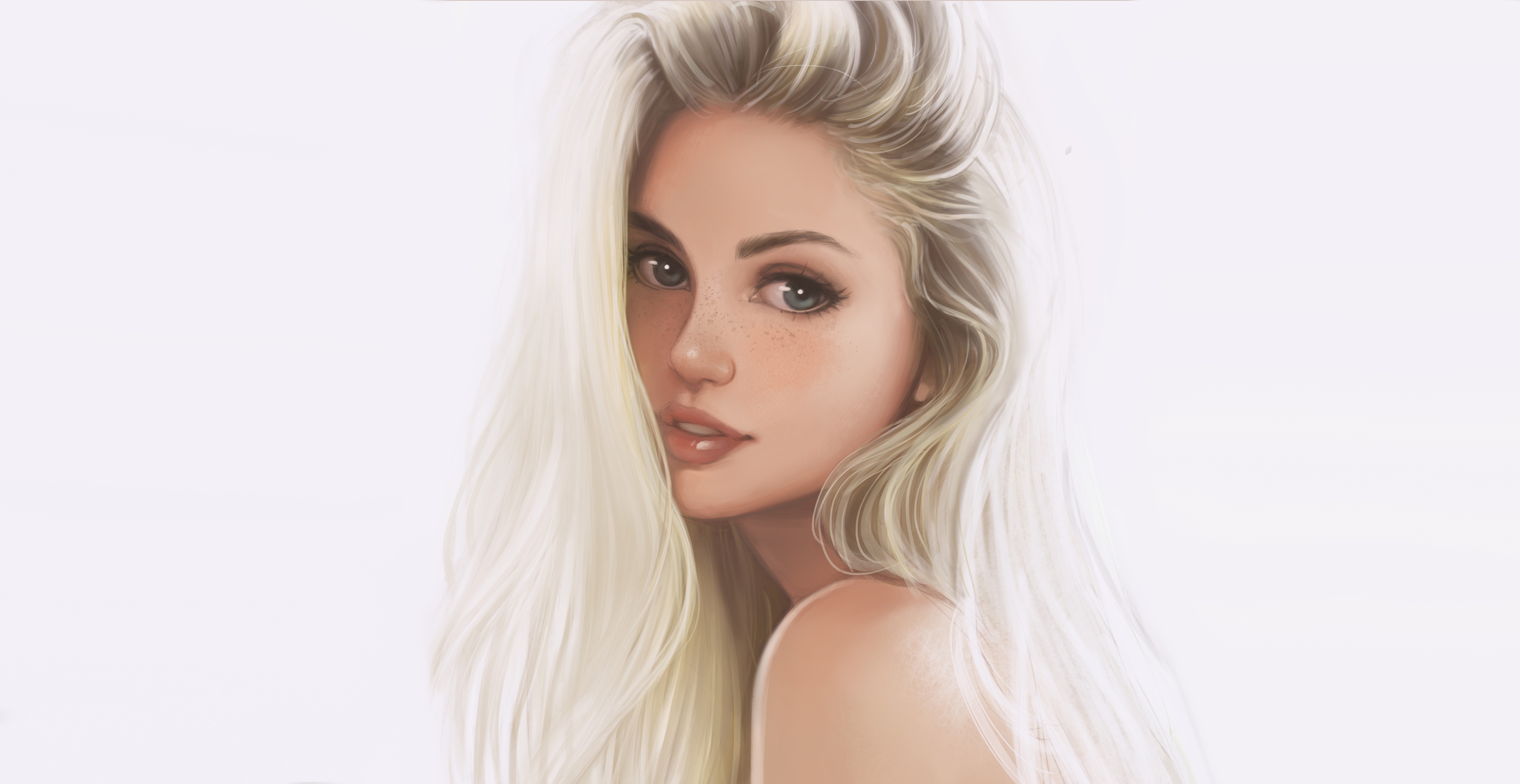 Blonde Woman Portrait Digital Art Laptop HD HD 4k Wallpaper, Image, Background, Photo and Picture