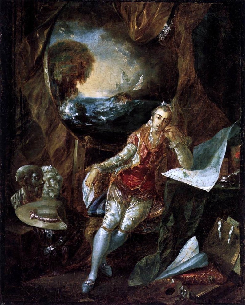 Luis Paret Y Alcazar Self Portrait In The Studio Wall Decal Print Decals Art MegaMart