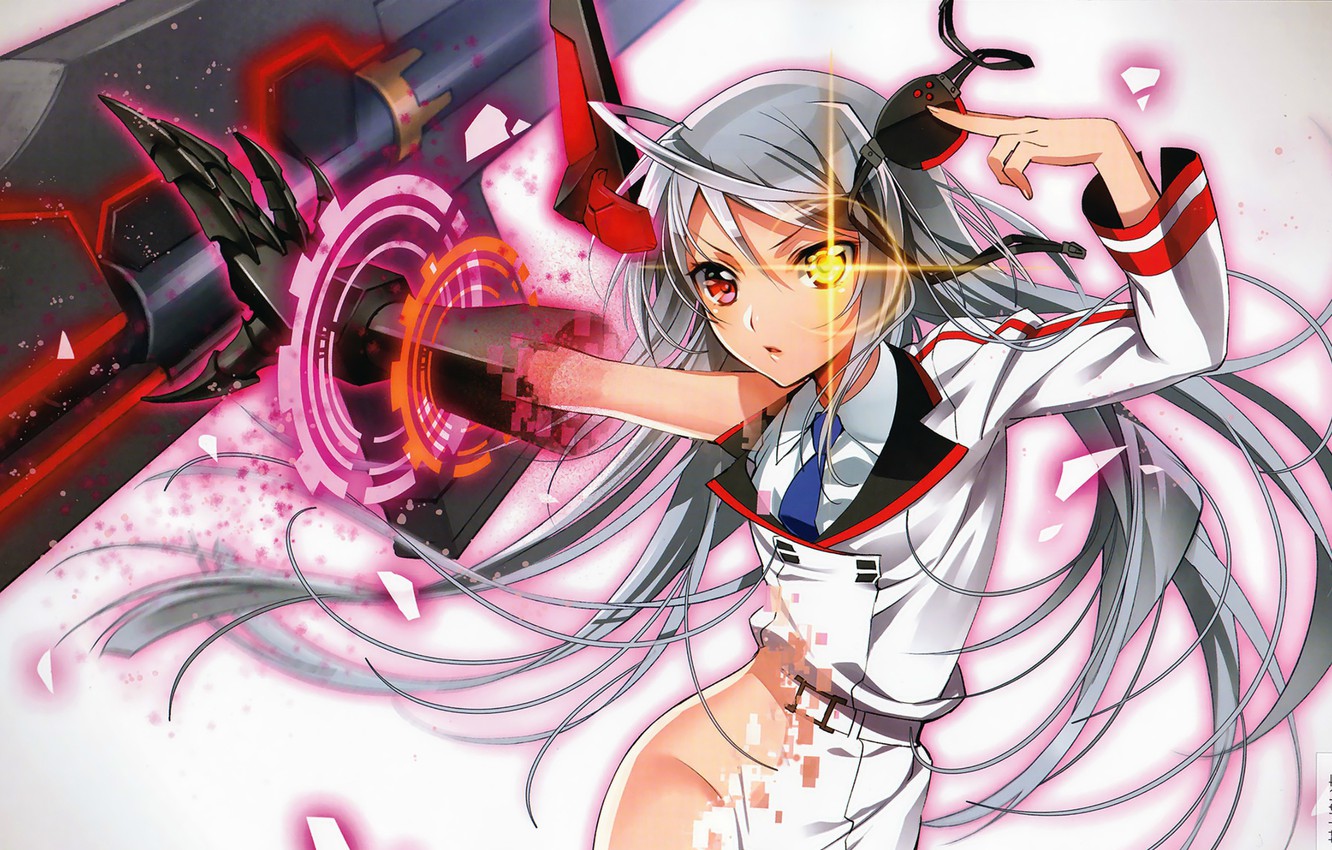 Wallpaper Lights, Magic, Tie, Headband, Form, Long Hair, Art, The Transformation, Burning Eyes, Infinite Stratos, Super Weapons, Yuichi Mura Tabelkami, Laura Bdewig, Is: Infinite Stratos Image For Desktop, Section сёнэн