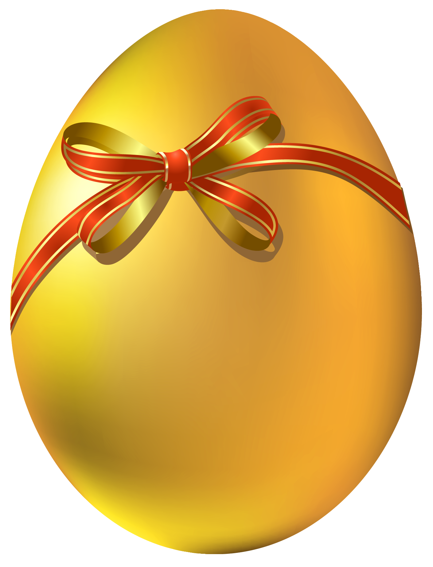 Gold Easter Egg with Red Bow PNG Clipart​-Quality Free Image and Transparent PNG Clipart