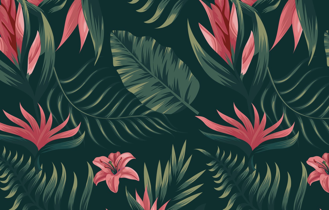 Wallpaper background, texture, Flower, flowers, pattern, Background, Tropical, Pattern image for desktop, section текстуры