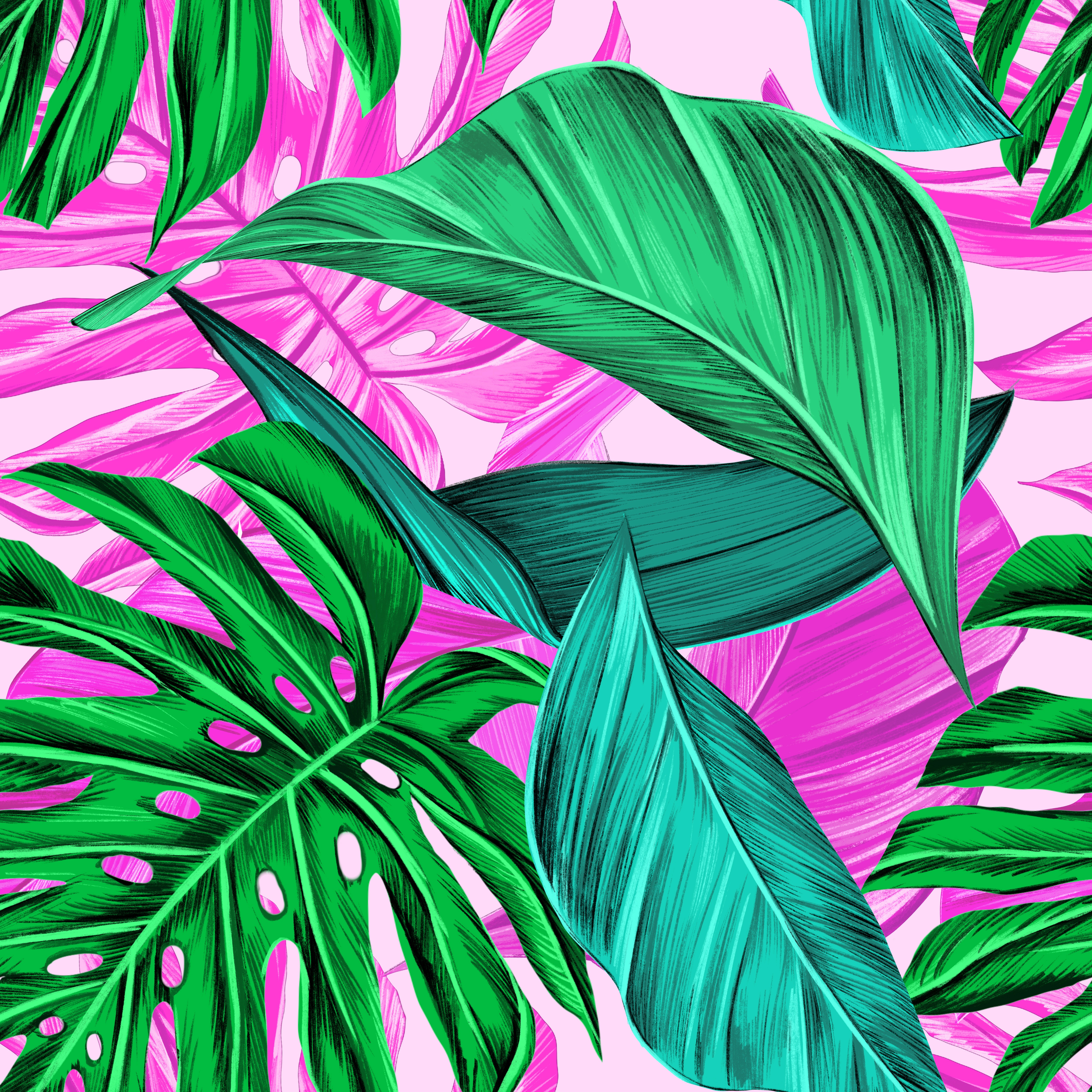 Wallpaper Leaves, Pattern, Bright, Tropical Background 1080 HD Pattern