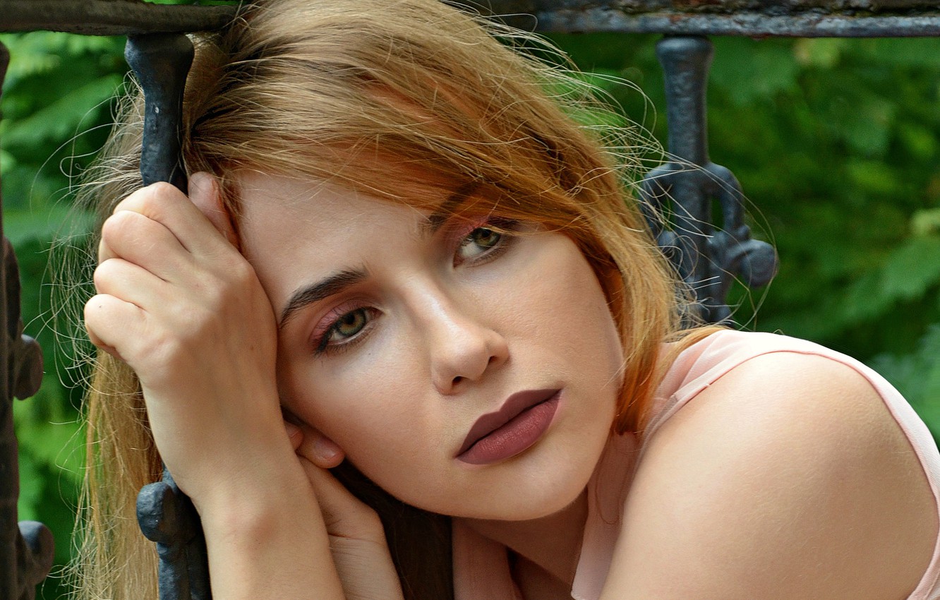 Wallpaper girl, sad, lips, face, beautiful girl, blonde, portrait, blondie image for desktop, section девушки